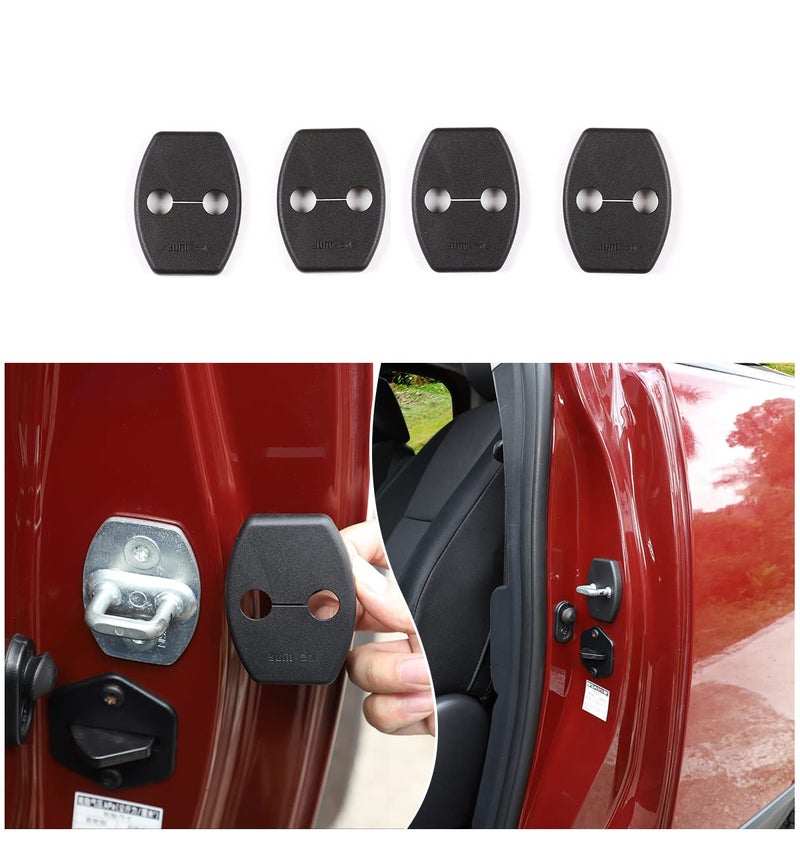 Fit for Toyota FJ Cruiser 2007-2021 ABS Door Lock Cover, Car Side Door Lock Cover Buckle Protection Decoration Trim, 4 Pack, Black - Image 1