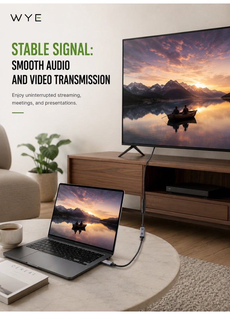 واي كابل USB-C إلى HDMI بطول 1.8 متر | كابل محول فيديو فائق الدقة 4K | محول من النوع C إلى HDMI | التوصيل والتشغيل | نقل عالي السرعة | كابل متين مضفر | متوافق مع أجهزة الكمبيوتر المحمولة والأجهزة اللوحية والهواتف الذكية والشاشات وأجهزة التلفزيون - Image 2