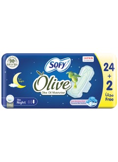 Sofy Olive Night Comfort Sanitary Pads with Wings 32 cm 26 Pcs  - Image 1