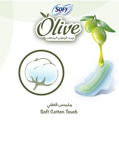 Sofy Olive Night Comfort Sanitary Pads with Wings 32 cm 26 Pcs  - Image 5