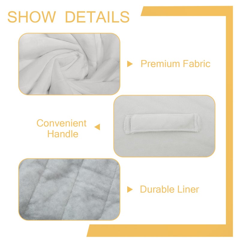 MeMoreCool Square Stuffed Pouf Ottoman Foot Rest, Floor Pouf Foot Stool with Foam Chunk Filling, Soft Stuffed Ottoman Footrest for Living Room, Off-White - Image 5