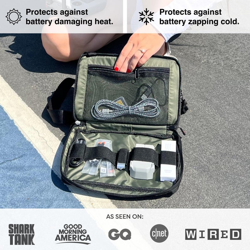 PHOOZY Premium Tech Bag & Cable Organizer Bag for Travel Accessories | Warm Weather Protection for Your Travel Essentials | Drop-Proof & Weatherproof with Skid Pad for Grip & Durability (BLACK) - Image 3