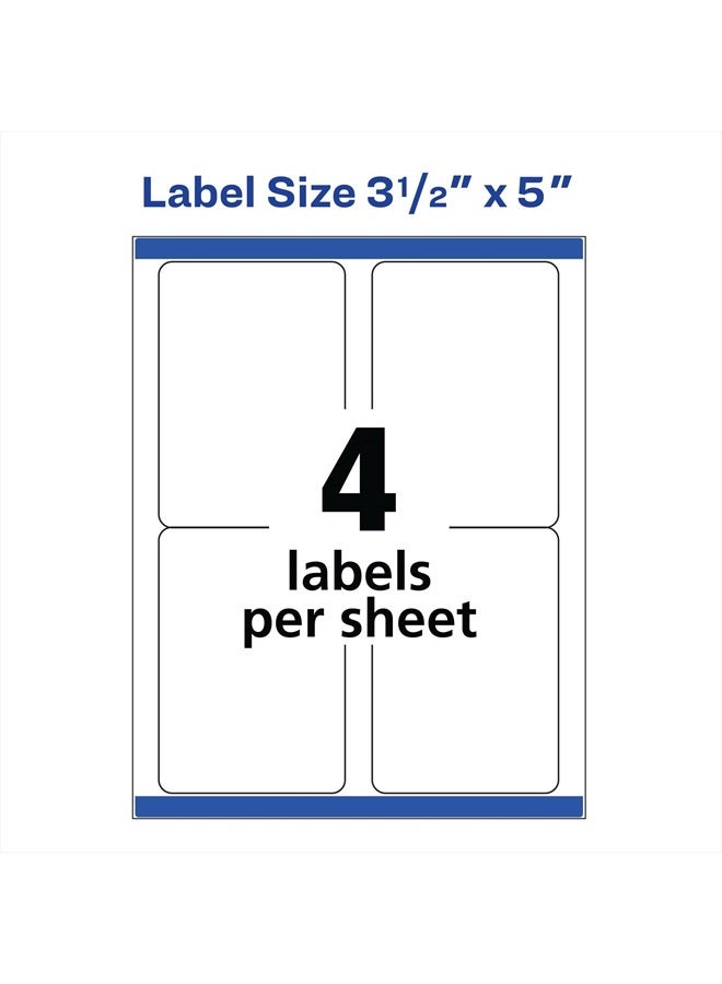 Avery Shipping Address Labels, Laser Printers, 400 Labels, 3-1/2 x 5, Permanent Adhesive, TrueBlock (5168) - Image 5
