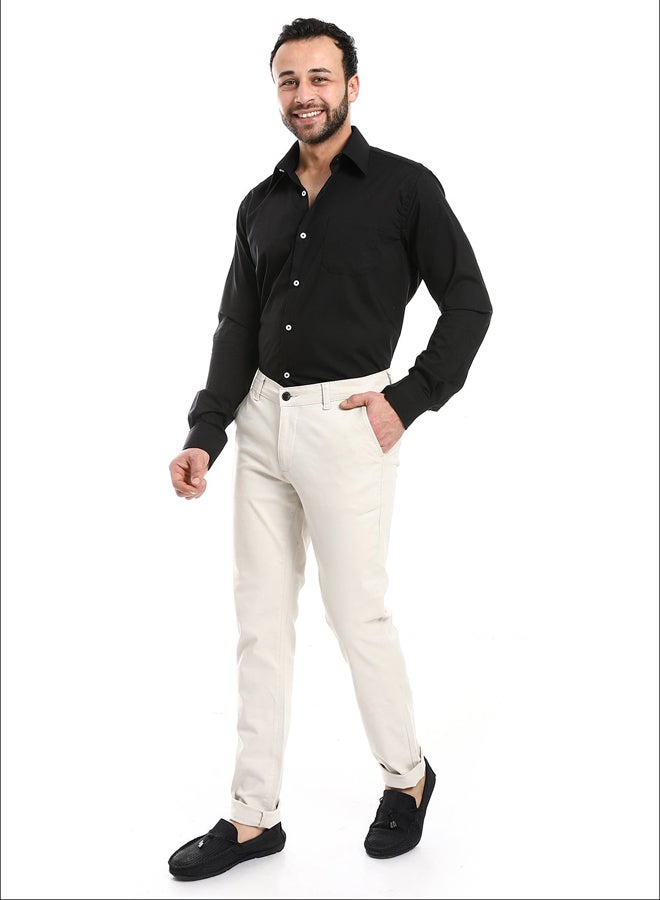 Andora Classic Regular Fit Plain Black Shirt_Black  - Image 1