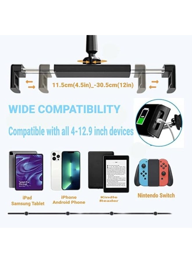 Adjustable Tablet Holder for Bed and Desk – Flexible Arm Mount Compatible with 4.7"–12.9" Tablets and Phones - Image 3