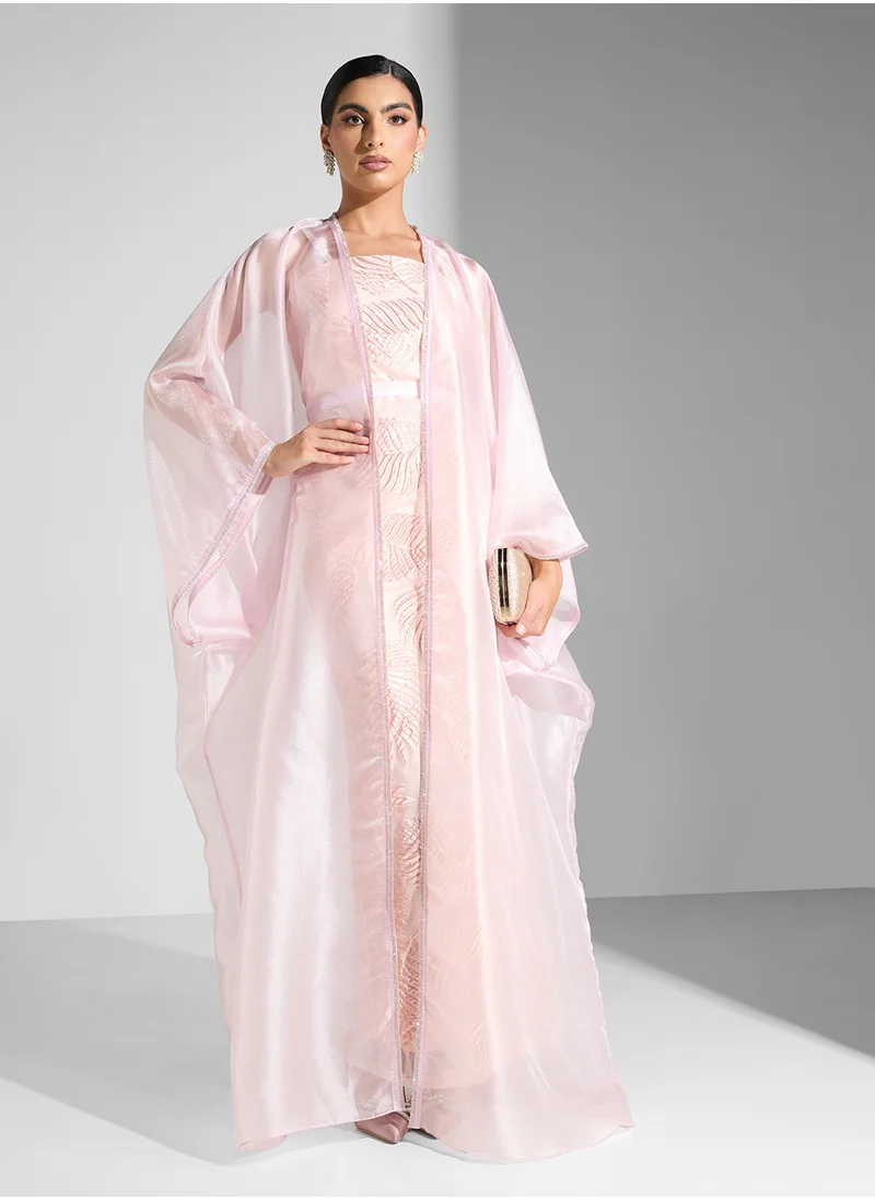 Golden Apple 2PCS Set Belted Abaya