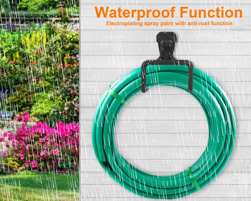 PeoMev Metal Garden Hose Holder - Heavy Duty Hose Hanger Wall Mounted Water Hose Holder for Outside Yard, Sturdy Hose Reel Hose Hooks for Water Hose, Extension Cords - Image 2