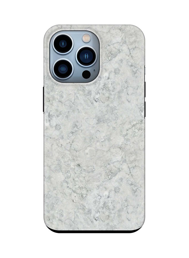 Tough Pro Series Case for Apple iPhone 14 Pro Dual Layer hybrid PC & TPU Customized Mobile Cover Shield with inner TPU protection Matte Finish - Marble Texture White