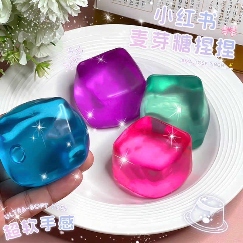 Maltose Ice Cube Kneading Music Decompression Toy - Transparent Ice Cube Stress Relief Squeeze Toy - Image 4