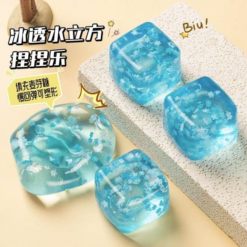 Maltose Ice Cube Kneading Music Decompression Toy - Transparent Ice Cube Stress Relief Squeeze Toy - Image 3