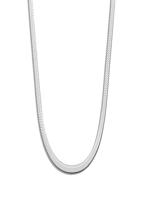 WomenGifts 14K Gold Silver Plated Herringbone Necklace for Women - Dainty Snake Chain Choker, Trendy Simple Long Layered Jewelry Non Tarnish, 14-18 Inch Thin & Chunky Options, Gift for Her, Stainless - Image 1