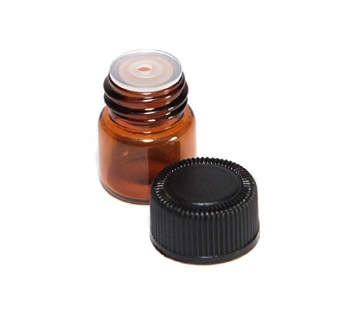 Elfenstall- 50pcs 1ml (1/4 Dram) Amber Mini Glass Bottle 1cc Amber Sample Vial Small Essential Oil Bottle Travel Must + 1pc Clean Cloth - Image 3