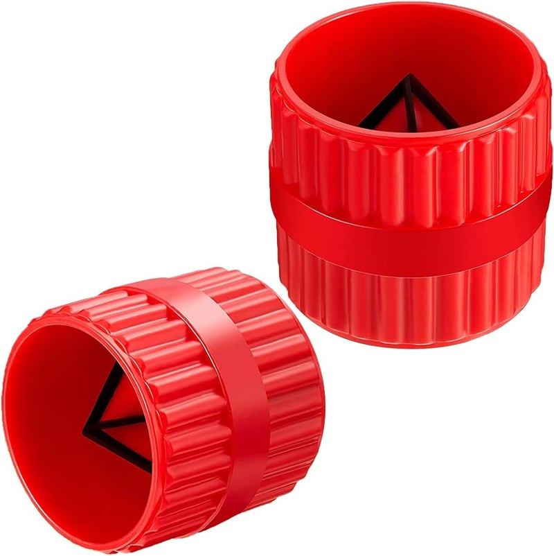 YRMJ 2 Pieces Red Inner-Outer Reamer Pipe and Tube Deburring Reamer Tubing Chamfer Tool for PVC/PPR/Copper/Brass/Aluminum Tubes(3/16-inch to 1-1/4-inch) - Image 1