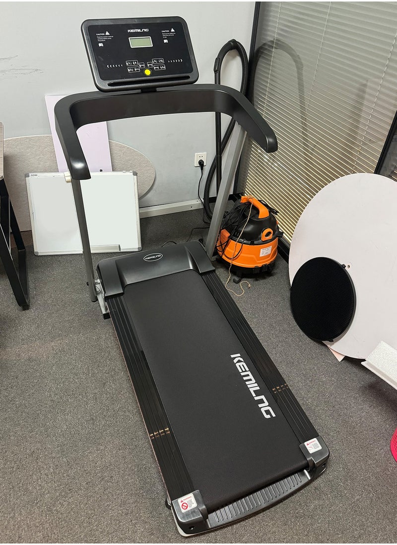 1-12km/h Adjustable Speed Indoor Home Treadmill Stepper with LED Display, Bluetooth Connection, Audio, Foldable Treadmill 123*68*12.3CM