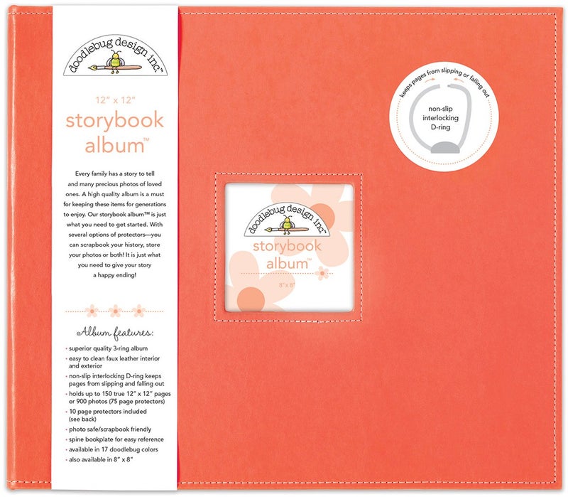 Doodlebug 5721 Storybook Album 12"X12"-Coral, Coral - Image 1