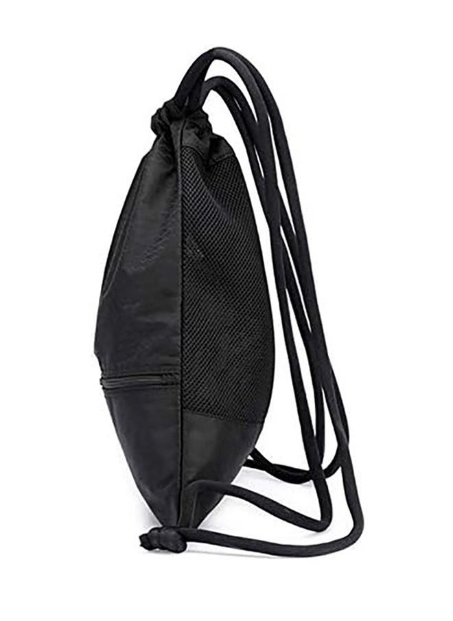 Generic Drawstring Backpack, Sports Canvas Bag, Waterproof Oxford Fabric Drawstring Bag, Swimming Bag, Basketball Bag, Soccer Bag, Zipper 43*49cm(Black)  - Image 4