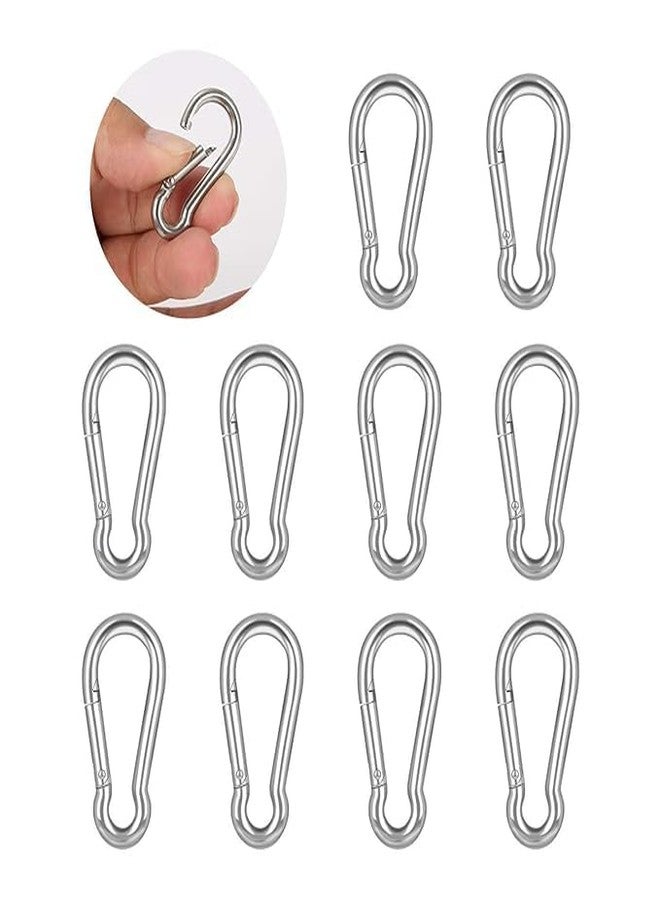 Evaluemart Pack of 10 Pcs Spring Clip Carabiner Gate O Ring Round Carabiner Snap Clip Spring Key Ring Buckle for Bags Purses Keychain Zinc Alloy (5Pcs Black + 5Pcs Silver) - Image 3
