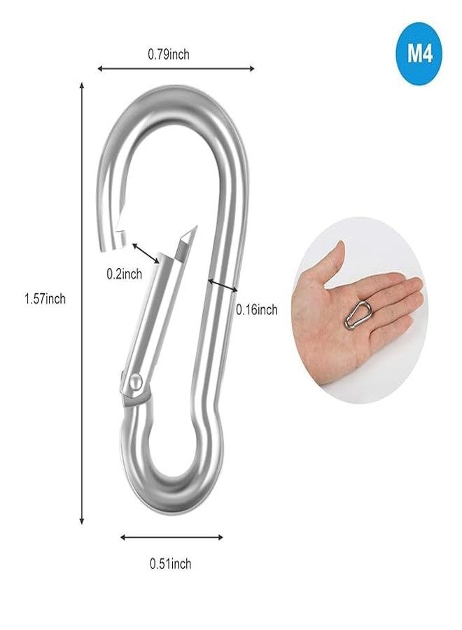 Evaluemart Pack of 10 Pcs Spring Clip Carabiner Gate O Ring Round Carabiner Snap Clip Spring Key Ring Buckle for Bags Purses Keychain Zinc Alloy (5Pcs Black + 5Pcs Silver) - Image 4