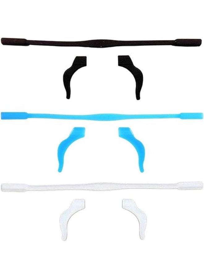 طقم مثبتات نظارات سيليكون مانعة للانزلاق (Ear Hook) والأربطة الخلفية (Straps) - 3 أزواج - Image 1