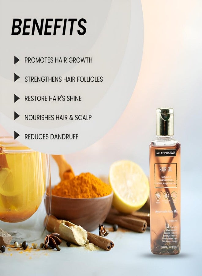 جاغات فارما زيت جاغات فارما للشعر، تركيبة أيورفيدية 100% | مع زيت جوز الهند، وزيت السمسم، وزيت اللوز، وزيت الخروع | لتقوية الشعر، والعناية بفروة الرأس، ومنح الشعر لمعاناً | مُختَبَر من قِبَل أطباء الجلدية | مُعتمَد من قِبَل منظمة الصحة العالمية ومُصنَّف وفقًا لممارسات التصنيع الجيدة | 100 مل - Image 4