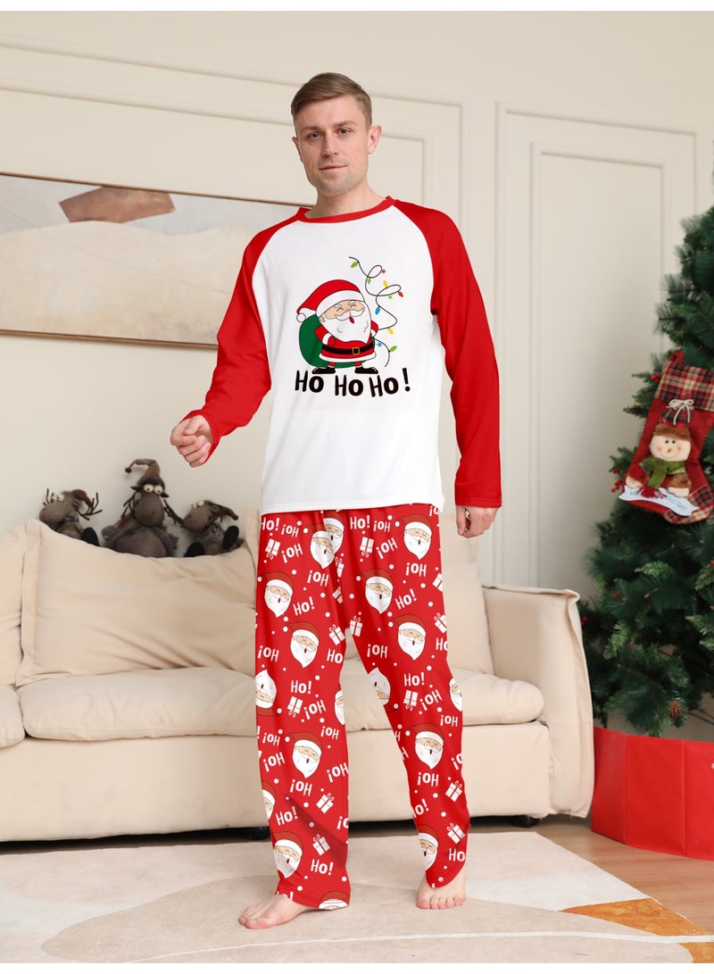 VUCATIN بيجامات عائلية متناسقة لعيد الميلاد للأطفال، ملابس متناسقة للعطلات، بيجامات بأكمام طويلة للوالدين والأطفال للمنزل، مناسبة للنساء والرجال والأطفال والحيوانات الأليفة (الرجال) - Image 3