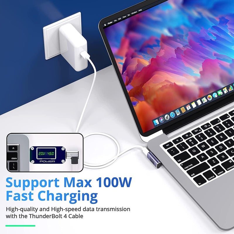 Microware محول USB C بزاوية صحيحة، موسع بسرعة 40Gbps يدعم عرض الفيديو بدقة 8K وشحن 100W لـ USB4، الهاتف المحمول (MMPL-110) - Image 3