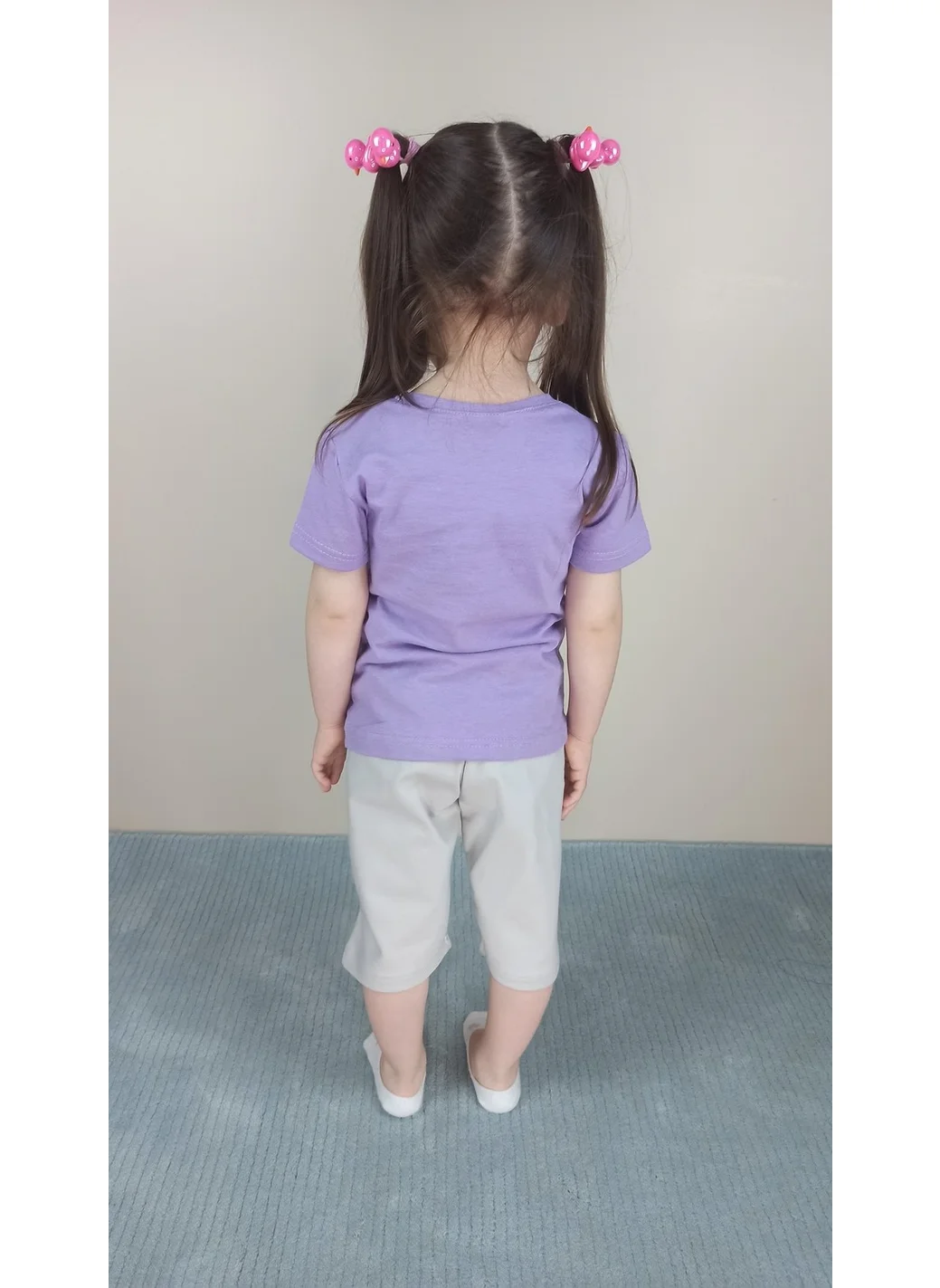بلونس Girl's Cotton Lilac Capri Set