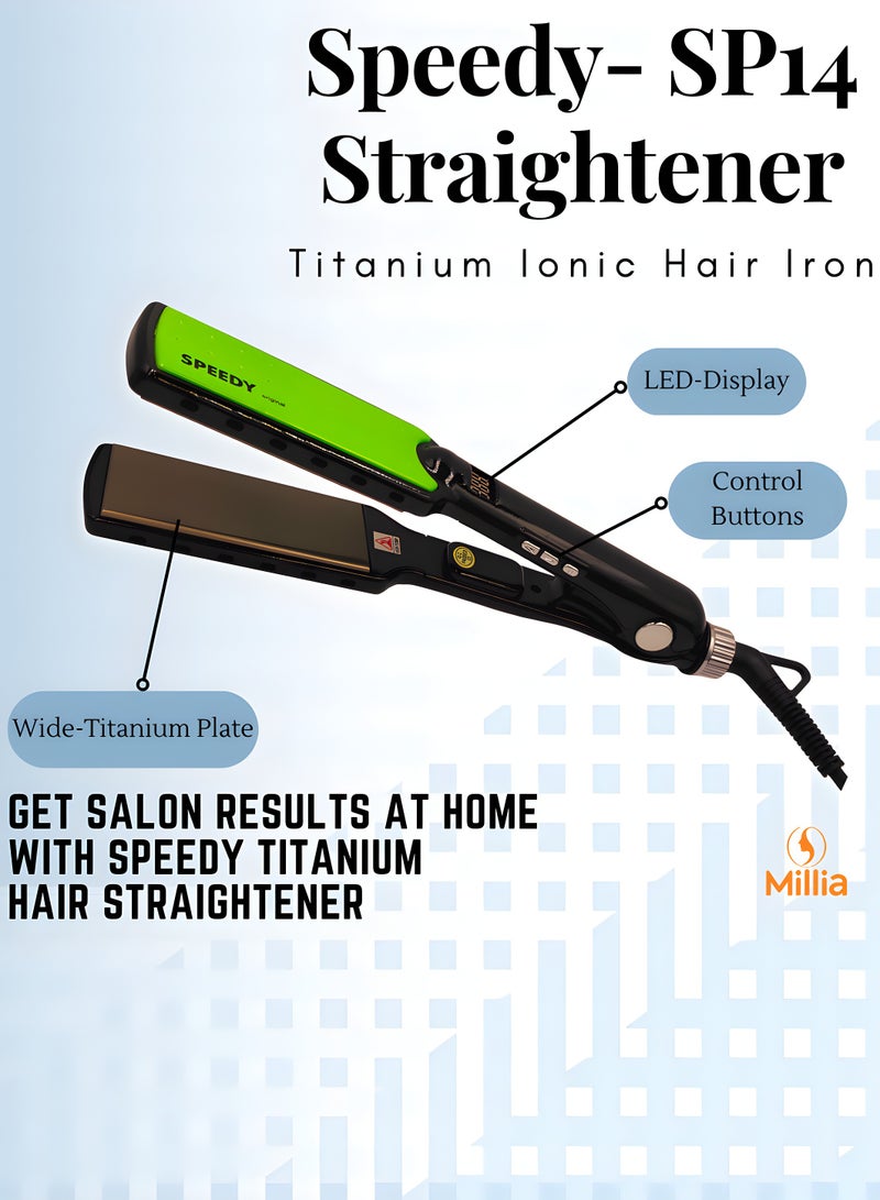 سبيدي مكواة فرد الشعر سبيدي SP-14 – لعلاجات الكيراتين والبروتين – صفائح تيتانيوم – تسخن حتى 470 درجة فهرنهايت - Image 2