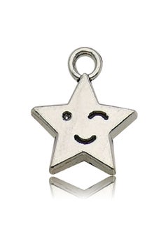 Vintage Diy Handmade Alloy Jewelry Accessories Star Hollow Out Pentagram Meteor Necklace Earrings Pendant Hanging Ornament 13868-ancient silver star 1g-11x14mm