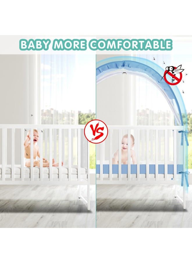 Zkaitoy Crib Tent - Crib Net to Keep Baby in, Stop Baby from Climbing Out of Crib, Pop Up Crib Tent with Durable Breathable Net Double Zipper Strong Rods Installation Convenience - Image 5
