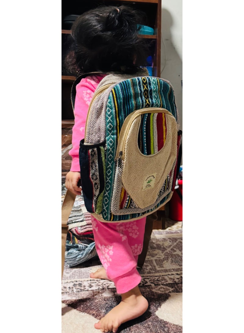 Himalayan Multicolor Sustainable Lightweigh Backpack with Multipockets - Made in Nepal - Image 3