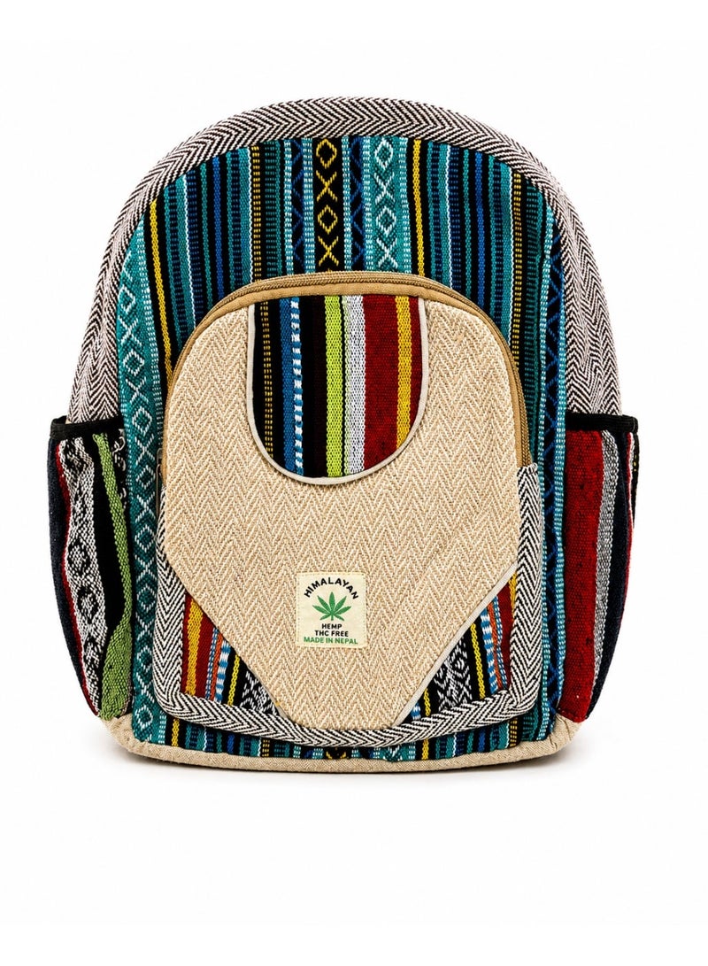 Himalayan Multicolor Sustainable Lightweigh Backpack with Multipockets - Made in Nepal - Image 1