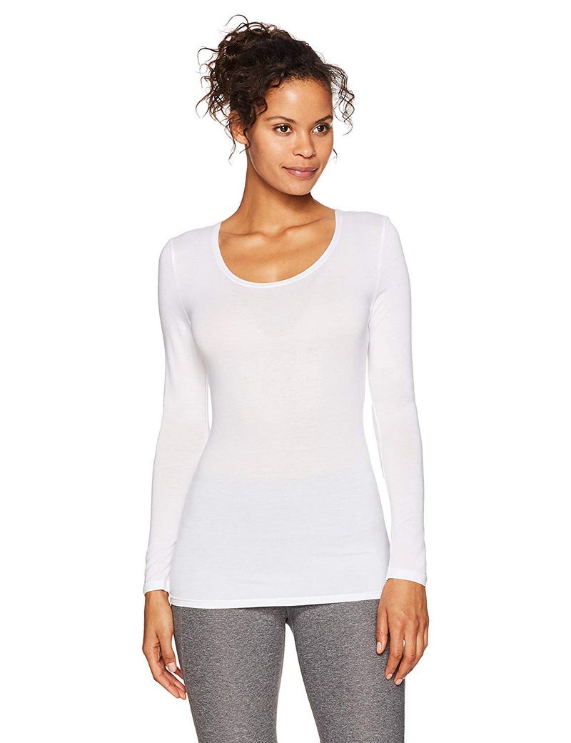 32 Degrees 32Degrees Womens Heat Scoop Neck Thermal Top White X-Large - Image 5