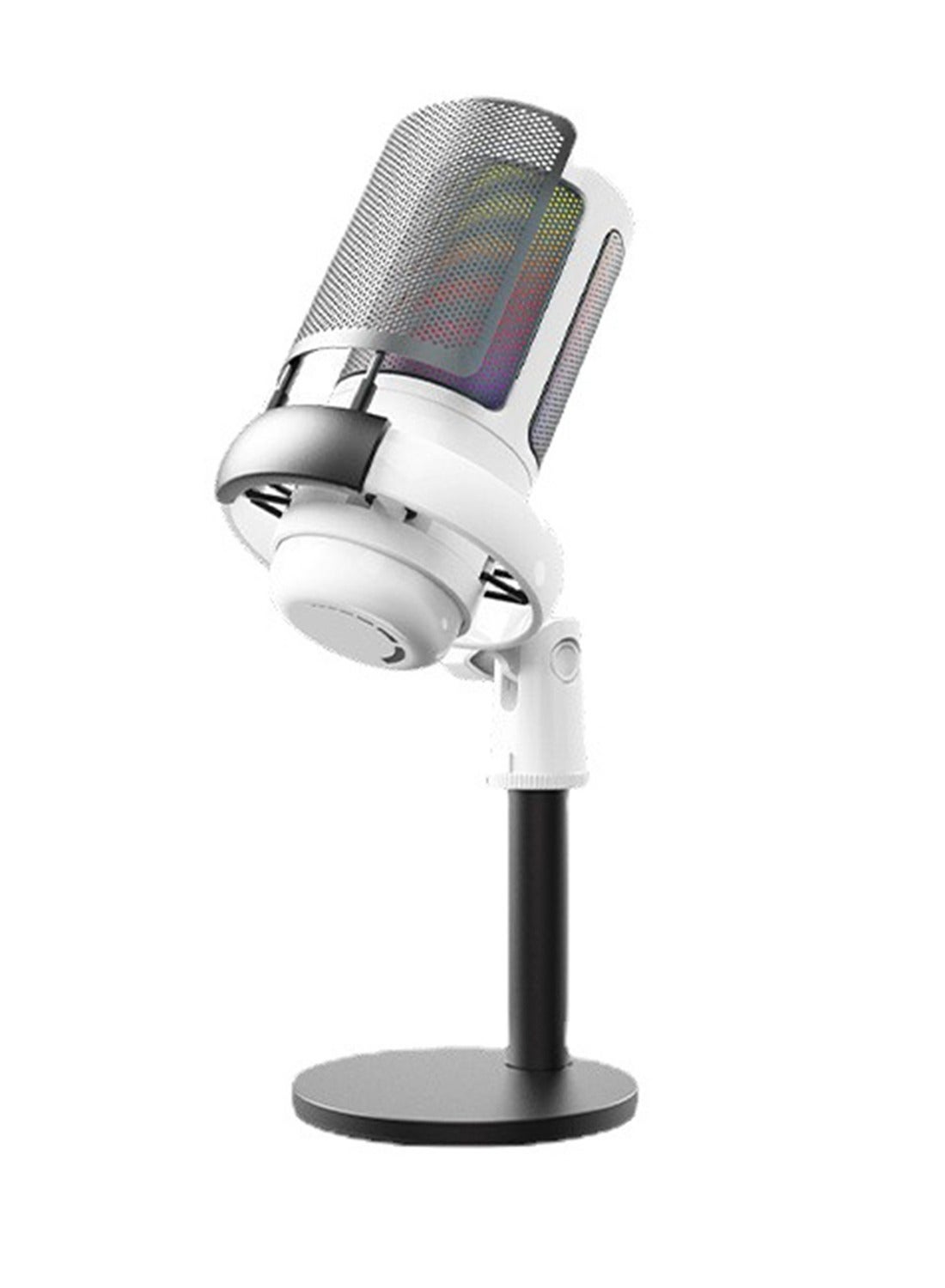 RGB Gaming Microphone for PC/PS5 with Volume Controlling Pop Filter Condensor Mic with Quick Mute Podcast Microphone for Streaming Twitch/Discord/YouTube
