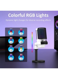 FlashHawk RGB Gaming Microphone for PC/PS5 with Volume Controlling Pop Filter Condensor Mic with Quick Mute Podcast Microphone for Streaming Twitch/Discord/YouTube  - Image 2