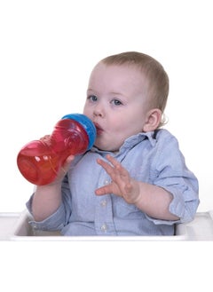 Nuby Nuby 2-Pack No-Spill Super Spout Easy Grip Cup, 10 Ounce, 6 Months +, Red and Blue  - Image 2