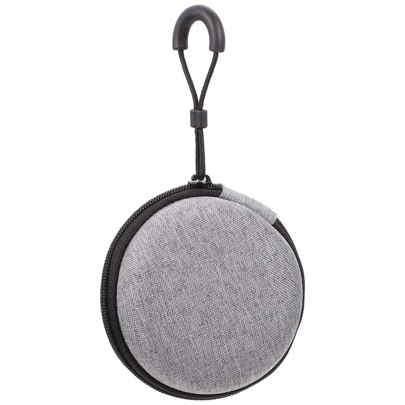Gray Waterproof Nylon Data Cable Storage Bag Round Travel Earphone Case - Image 2