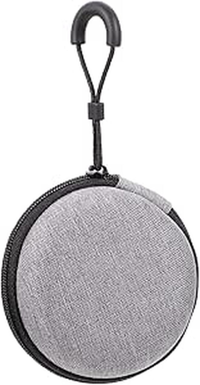 Gray Waterproof Nylon Data Cable Storage Bag Round Travel Earphone Case - Image 1