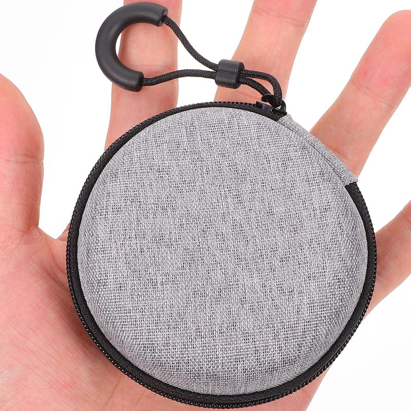 Gray Waterproof Nylon Data Cable Storage Bag Round Travel Earphone Case - Image 5