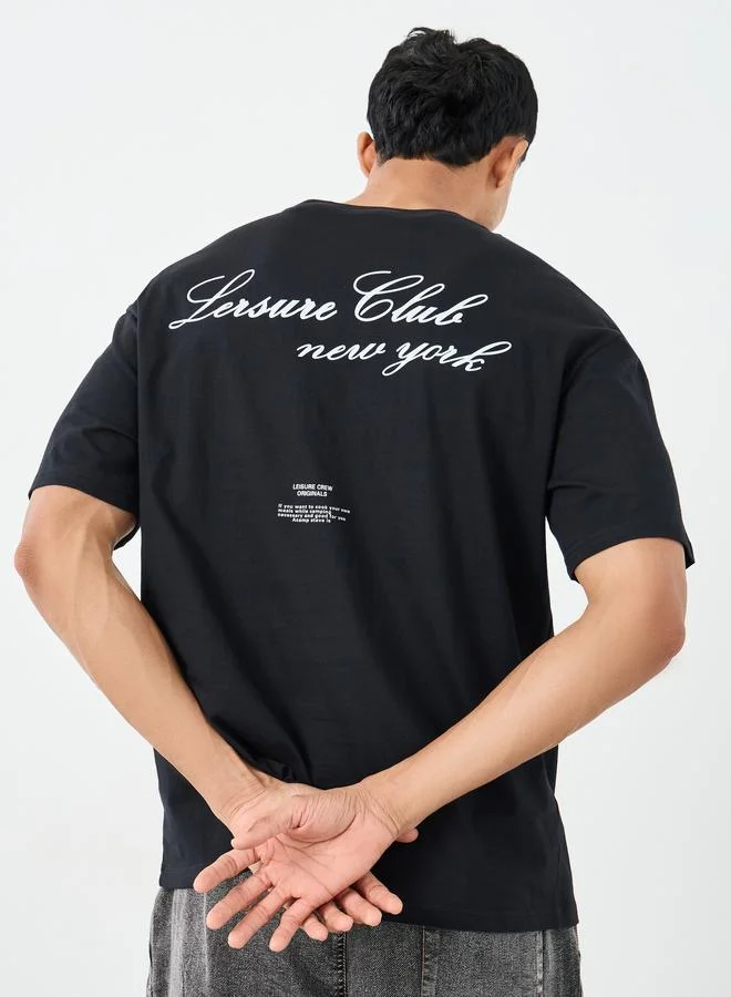 Styli Styli Men Oversized  Typographic Print T-Shirt