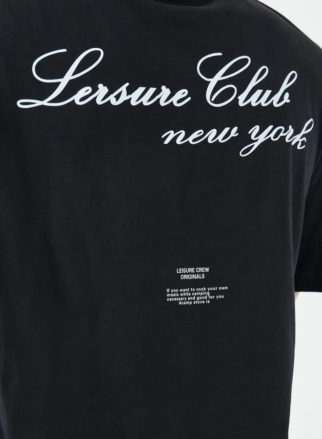 Styli Styli Men Oversized  Typographic Print T-Shirt