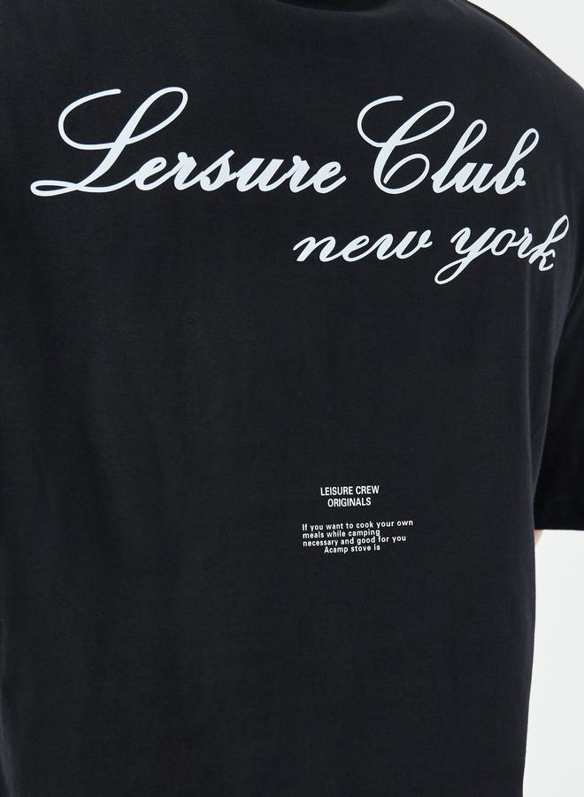 ستايلي تيشيرت فضفاض بطبعة كتابة - Image 4