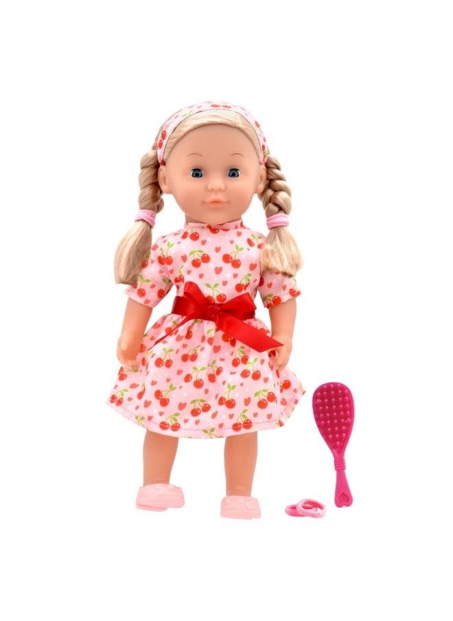 dolls world Charlotte 14 inch Soft Doll Sleeping Eyes Outfit and Hair Accessories from Peterkin gift for kids of Age above 18 months  - Image 3