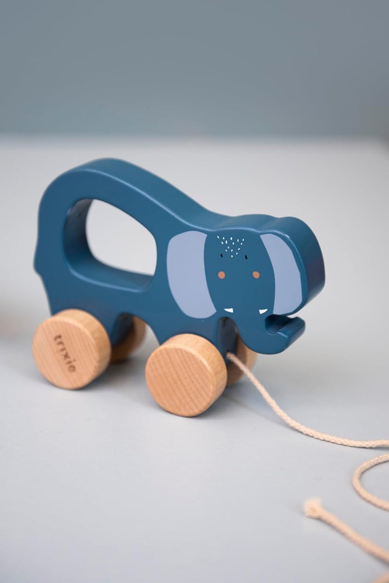 Trixie Wooden pull along toy - Mrs. Elephant - Image 2