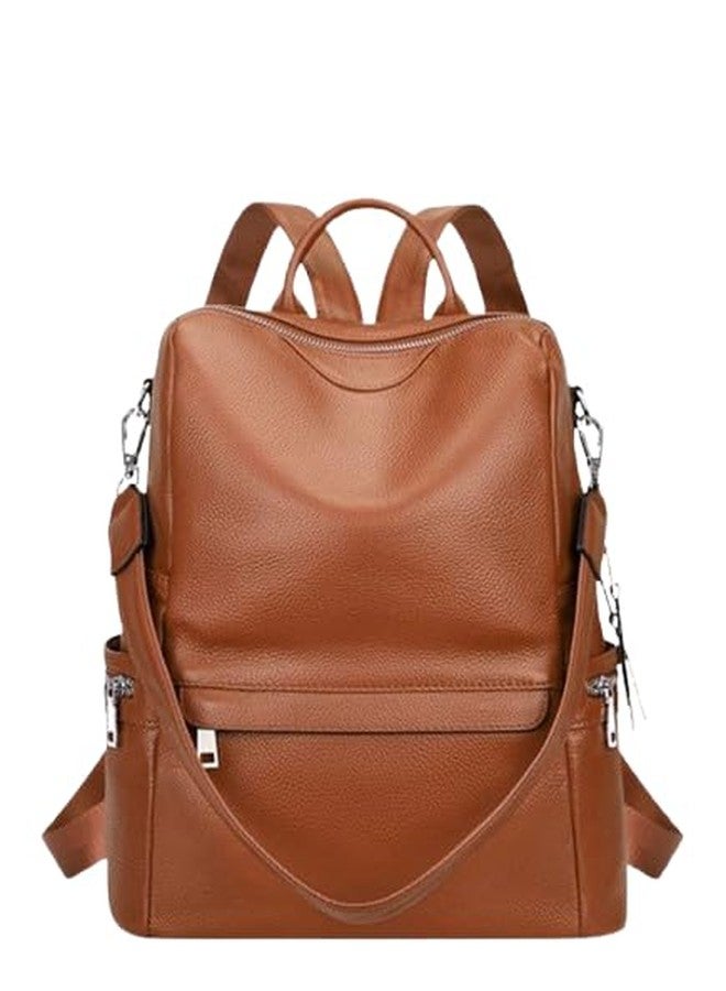 TrueArch Smart and Stylish Backpacks for Every OccasionCasual & Vegan Leather Backpack & Purse for Women And Laptop Backpacks (Tan) - Image 1