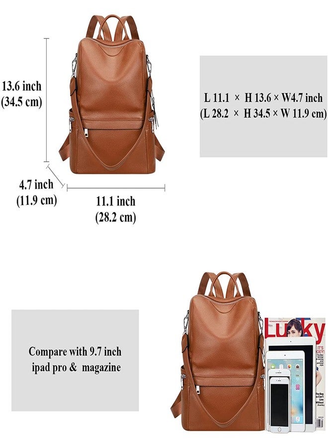 TrueArch Smart and Stylish Backpacks for Every OccasionCasual & Vegan Leather Backpack & Purse for Women And Laptop Backpacks (Tan) - Image 2