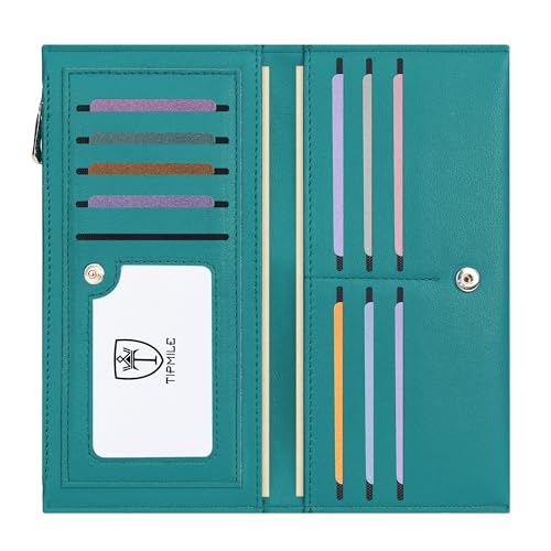 Tipmile Ultra Slim Wallet for Women Bifold Leather RFID Blocking Credit Card Holder Ladies Womens Wallet with Zip Pocket - Image 1