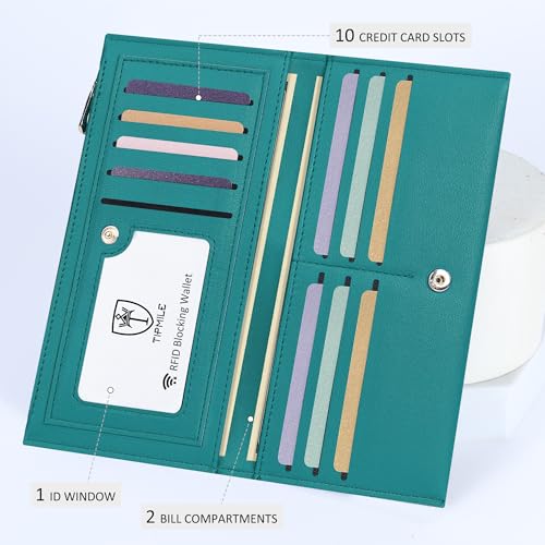 Tipmile Ultra Slim Wallet for Women Bifold Leather RFID Blocking Credit Card Holder Ladies Womens Wallet with Zip Pocket - Image 4