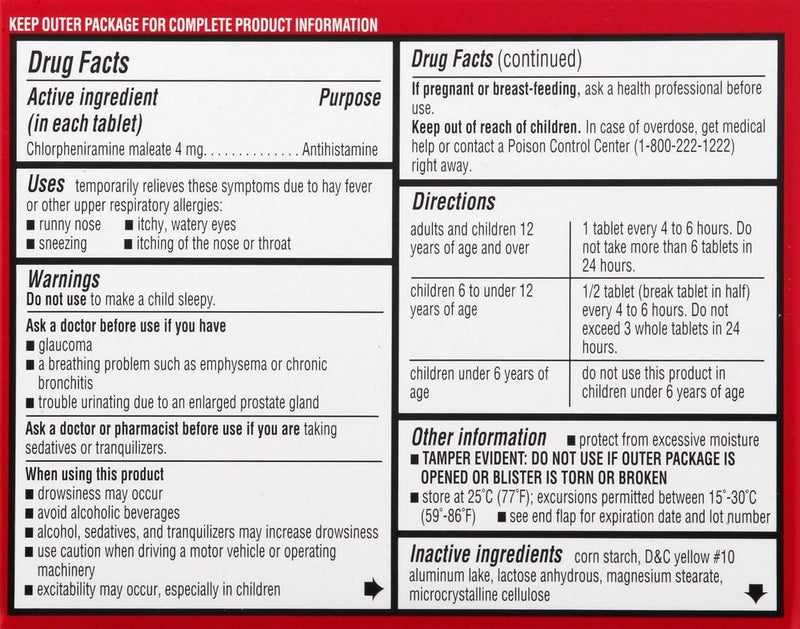 Leader 4 Hour Allergy Relief Chlorpheniramine Maleate Tablets Antihistamine 4 mg 100 Count Pack of 2 - Image 4