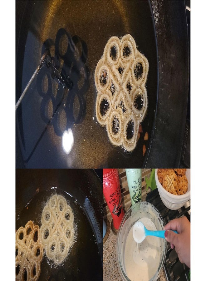 Ervio Non Stick Rose Cookie Maker | Achappam Sweet Achu Murukku Mold | Gulabi Puvvulu Traditional Festival Sweets & Snacks Shaper | Easy Use Kitchen Tool for Crispy Cookies - Image 4